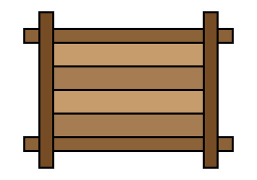 Icono de cartel de madera hecho con tablas. 