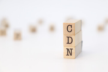 acronym cdn (content delivery network) on a white background