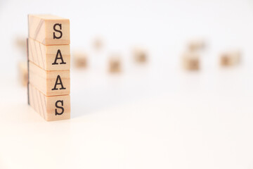 saas (software as a service) acronym on white background technology concept
