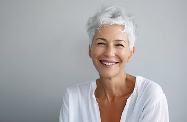 Gorgeous Elderly Woman: Beautiful Smile of a Senior Model