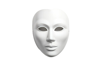 Ethereal White Mask Dance: A Poetic Minimalist Metaphor. On a White or Clear Surface PNG Transparent Background.