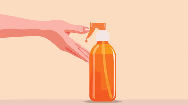 Hand squeeze bottle Vector illustration. Flat vector