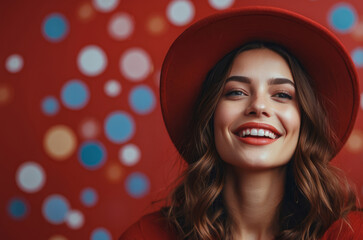 portrait of a happy woman in the studio shoot