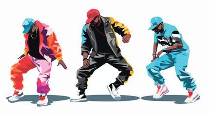 Hip Hop Flat vector isolated on white background 