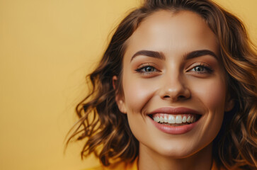 portrait of a happy woman in the studio shoot