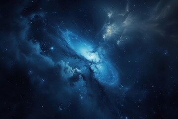 Obraz premium Majestic Spiral Galaxy Illuminated Against the Cosmic Darkness of Space