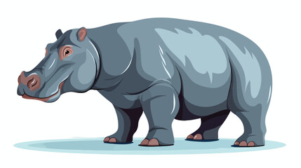 Hippopotamus animal Flat vector isolated on white background