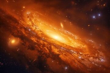 Majestic Spiral Galaxy Glowing Brightly in the Vastness of Outer Space