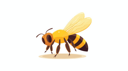 Honeybee Flat vector isolated on white background 