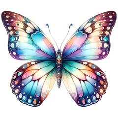 Butterfly watercolor clipart with transparent background - obrazy, fototapety, plakaty