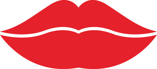 Different women's lips vector icon. Kiss Shape, Kissing lips. Red lips close up girls isolated from white background.
