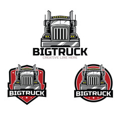 big truck logo illustration set