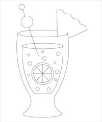 cocktail coloring book page for kids and adults