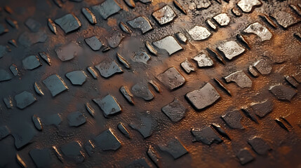 Detailed view of textured metal surface, perfect for industrial background