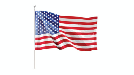 Isolated flag of the United States on a pole Vector 