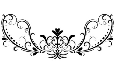 Flower border decorative design element Wedding banners, frames, labels, black lines on white.