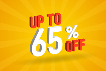 Up To 65 Percent off 3D Special promotional campaign design. Upto 65% of 3D Discount Offer for Sale and marketing.