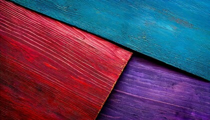 青と紫と赤で塗られた板の組み合わせの背景 - obrazy, fototapety, plakaty