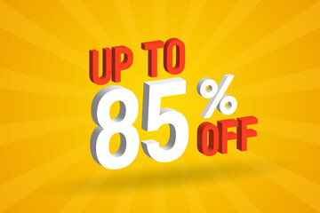 Up To 85 Percent off 3D Special promotional campaign design. Upto 85% of 3D Discount Offer for Sale and marketing.