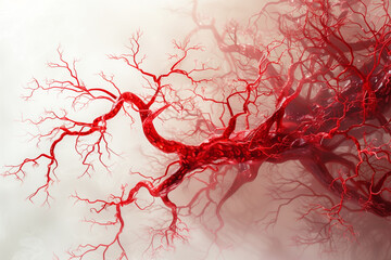 Blood vessels are similar the roots of plant. - obrazy, fototapety, plakaty