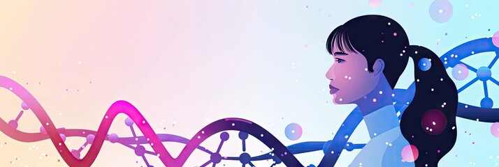 data science and genetics. Modern minimalist profile banner. vector graphics  