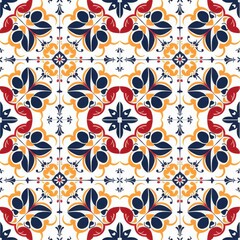 Repeating pattern inspired by Basque tile style. It has a seamless edge for continuous repeatability.