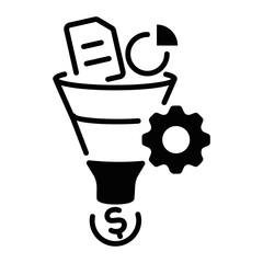 A linear icon of data filtration 