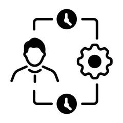 A handy line style icon of management 