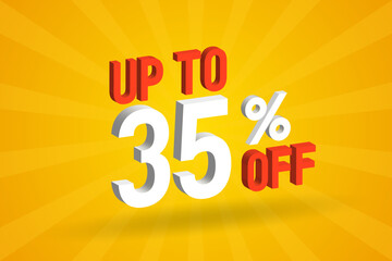 Up To 35 Percent off 3D Special promotional campaign design. Upto 35% of 3D Discount Offer for Sale and marketing.