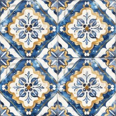 Repeating pattern inspired by Basque tile style. It has a seamless edge for continuous repeatability.