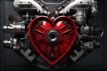 Close-up on a diesel engines heart