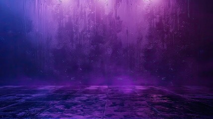 floor epmty dark studio background blue and purple noise effect  