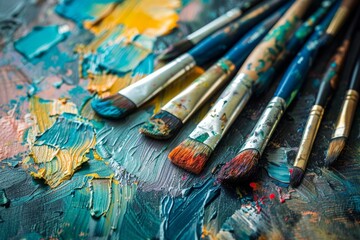 Obraz premium A set of high-quality art supplies, encouraging creativity and expression