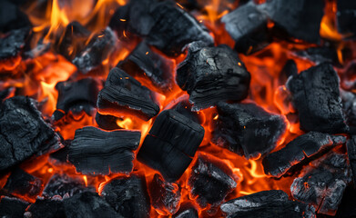Burning Briquette Coal