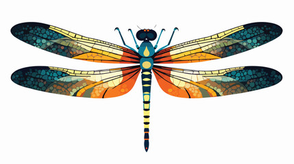 Stylized dragonfly - vector Flat vector isolated on white