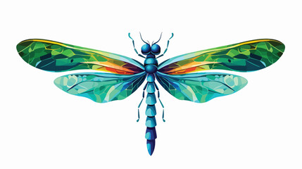 Obraz na płótnie Canvas Stylized dragonfly - vector Flat vector isolated on white