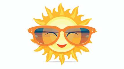 Sun with cool attitude wearing sunglasses and relaxed