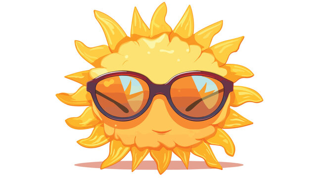 Sun with cool attitude wearing sunglasses and relaxed