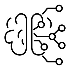 Here’s a linear icon of neural network  - obrazy, fototapety, plakaty