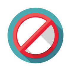 Ban interface icon flat vector illustration on white background.