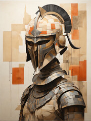 Portrait of a warrior wearing helmet 