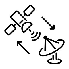 Editable line style icon of gps satellite 