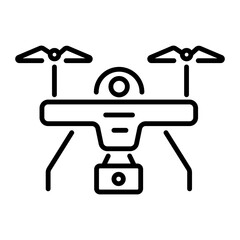 Easy to edit linear icon of an uav 