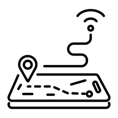 Get this line style icon of device tracking 