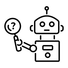 Here’s a linear icon of robot search 