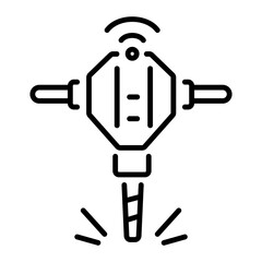 Customizable line style icon of a cordless jackhammer