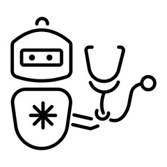 Grab this linear icon of healthcare robot 