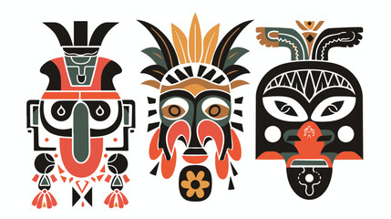 Tribal art see for more in portfolio Flat vector isolated on white 