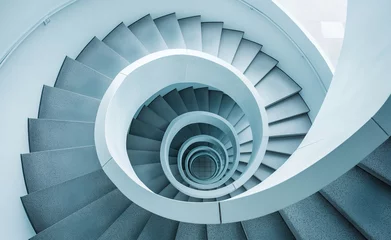 Glasbilder Helix-Brücke Ascending Spirals: Exploring a Building's Staircase