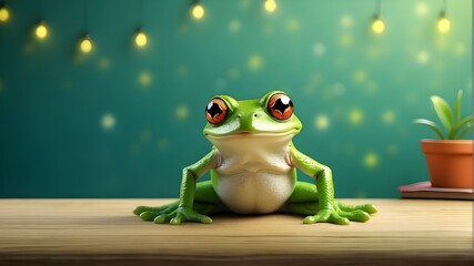 Wishing you a Happy Leap Day on February 29, 2024, with an illustration of a leap year on a table background for a greeting card.